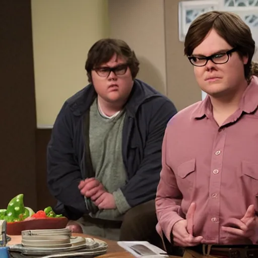 Image similar to dwight schrute pretending to be clark duke