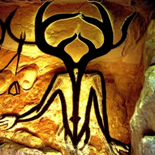 Prompt: horned god, chauvet cave