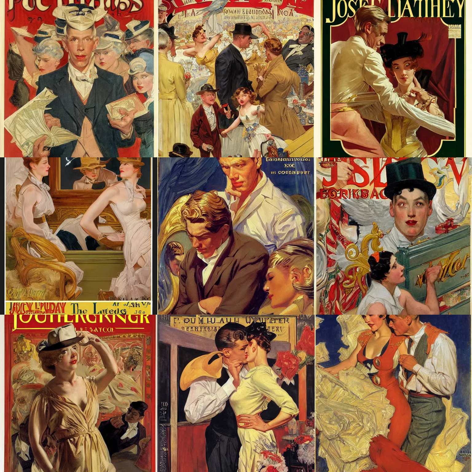 Prompt: the satuday morning post cover by jc leyendecker, artwork by james ensor