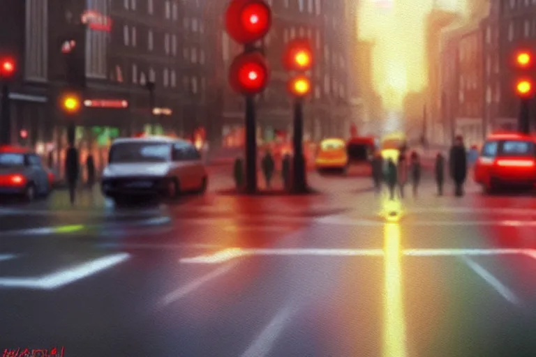 Prompt: ( ( a beautiful 8 k photorealistic masterpiece oil painting ) ( of ( traffic lights guiding people's behaviour ) ) ( hyperrealism ) ( 1 6 k ) ( trending on artstation )