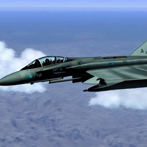 Prompt: ADF-01 FALKEN fighter in flight, Ace Combat, beautiful, intricate