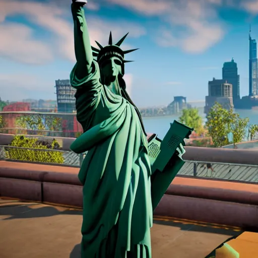 Prompt: watchdogs 2 statue of liberty