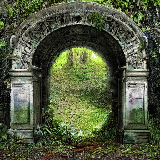 Image similar to Abandoned overgrown multiverse gateways