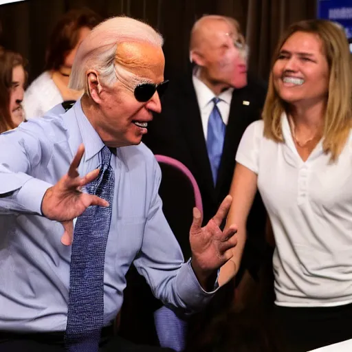 Image similar to joe biden making a gang sign