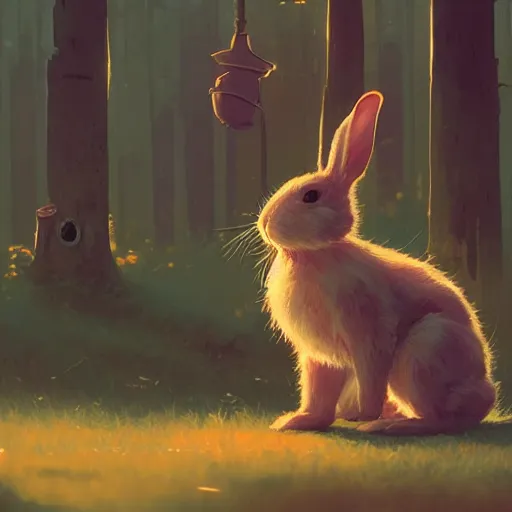 Image similar to cute rabbit by victo ngai and andreas rocha and greg rutkowski trending on artstation unreal engine 8 k hd wallpaperjpeg artifact blur