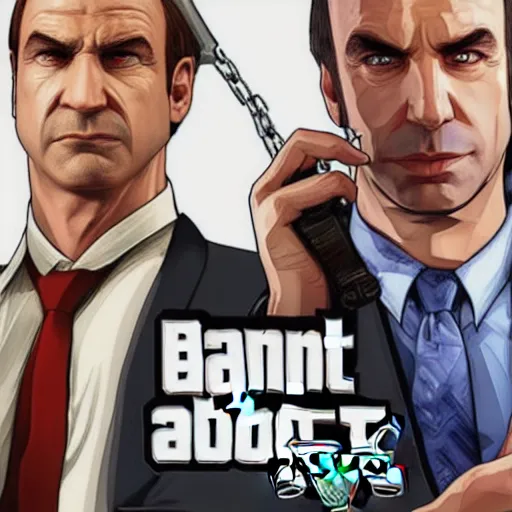 Prompt: GTA box cover art for Better Call Saul, Grand Theft Auto, GTA cover art