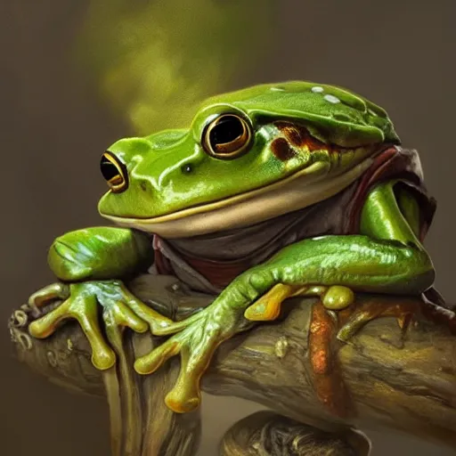 Exquisite Tree Frog Painting: Captivating Hyper-Realistic Illustration  Royalty-free AI images —