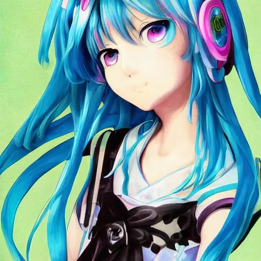 Image similar to Hatsune Miku by Arnold Armitage