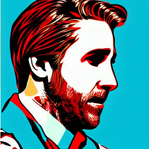 Prompt: pop art by ryan gosling