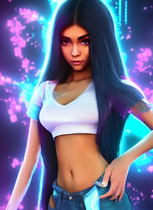 Image similar to Madison Beer as a video game character, digital art, unreal engine, unreal engine render, blender render, render, 4k, coherent