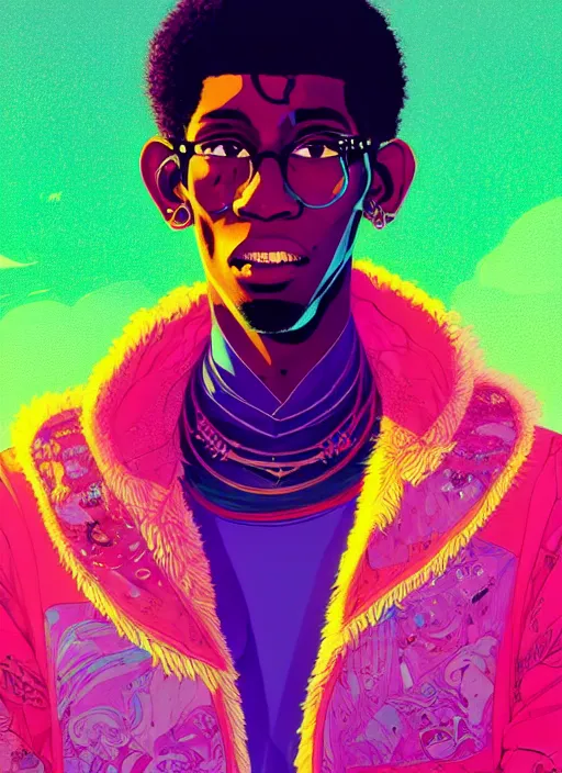 Prompt: portrait of young thug, epic, anime, artstation winner by victo ngai, kilian eng and by jake parker, by conrad roset, swirly vibrant color lines, winning award masterpiece, fantastically gaudy, aesthetic octane render, 8 k hd resolution