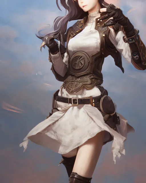 Prompt: a ( girl as personification of hand gun ), fantasy bakery, digital art by krenz cushart, laurie greasly, wlop, artgerm, intricate, ( highly detailed figure ), sharp focus, smooth, epic composition, joyful, unreal engine