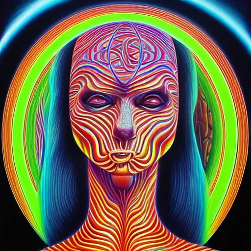 Image similar to artwork by alex grey