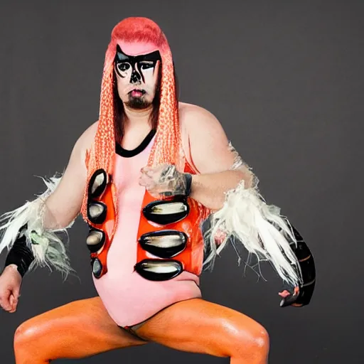Image similar to professional wrestler dressed as a shrimp