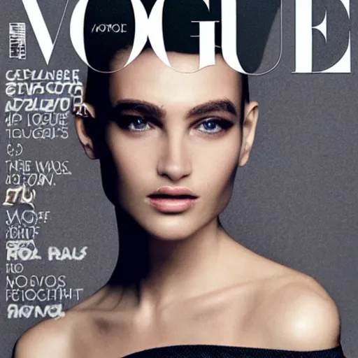 Image similar to vogue magazine cover September issue fashion celebrity lighting, graphic design