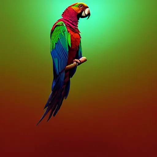 Prompt: A psychedelic parrot, ethereal, extremely high detail, photorealistic, cinematic lighting, artstation, octane render, art by Zdzisław Beksiński