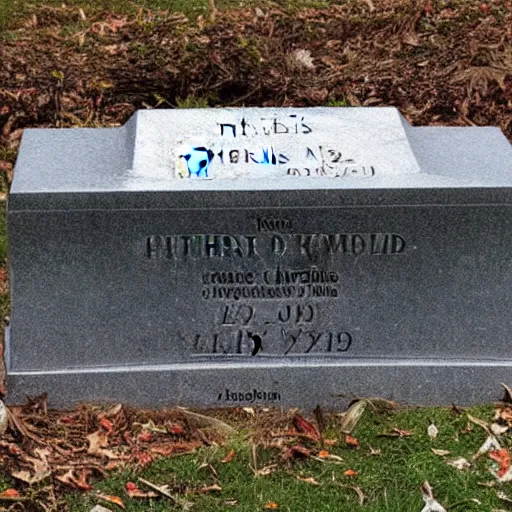 Prompt: photo of a grave that says RIP Chris