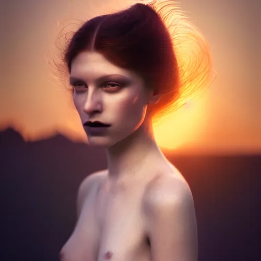 Prompt: photographic portrait of a stunningly beautiful renaissance goth female in soft dreamy light at sunset, contemporary fashion shoot, by edward robert hughes, annie leibovitz and steve mccurry, david lazar, jimmy nelsson, breathtaking, 8 k resolution, extremely detailed, beautiful, establishing shot, artistic, hyperrealistic, beautiful face, octane render