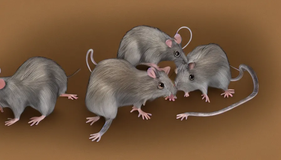 Image similar to advanced civilisation of rats, digital art, rendering