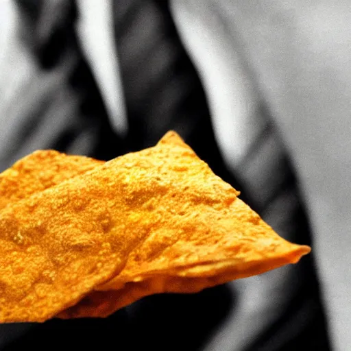 Prompt: a photo of a dorito that's a professor, 1 9 8 0, close up