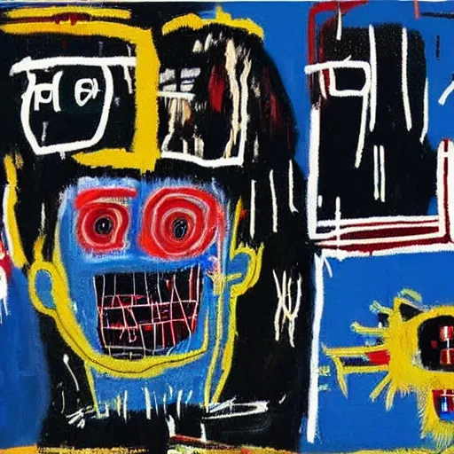 Prompt: police brutality, highly detailed paintings by Jean-Michel Basquiat