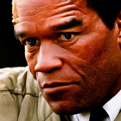 Image similar to A still of OJ Simpson as The Terminator. Extremely detailed. Beautiful. 4K. Award winning.