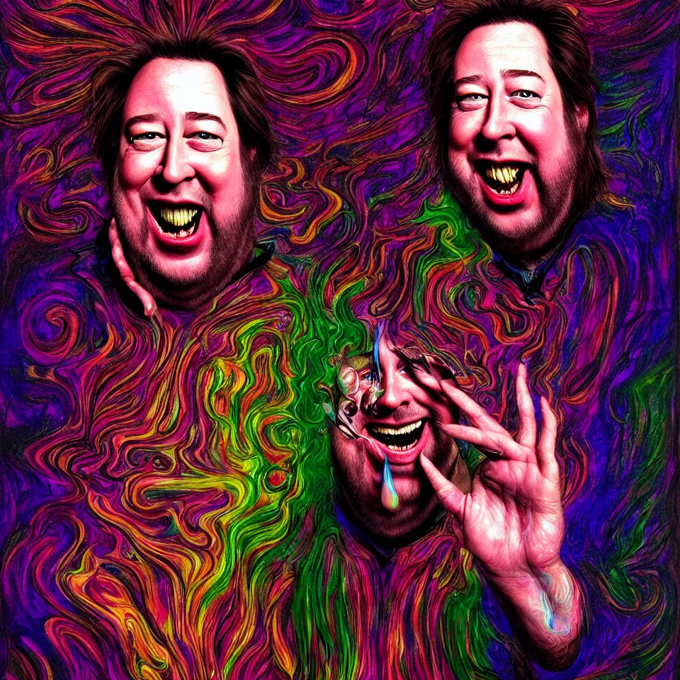 happy and funny psychedelic bill hicks tripping on | Stable Diffusion ...