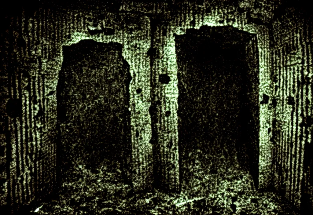 Prompt: a film still of a mysterious portal into a horrifying universe, scifi, horror, photo, nightmare, found footage, film grain, creepy