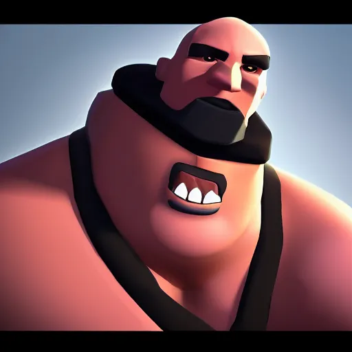 Prompt: A portrait photo of Heavy from Team Fortress 2, 4k