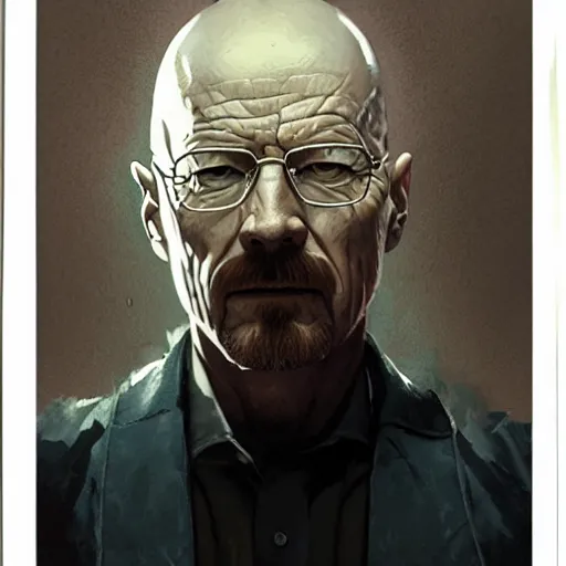 Prompt: portrait of Walter White raging, Greg Rutkowski, Tragic