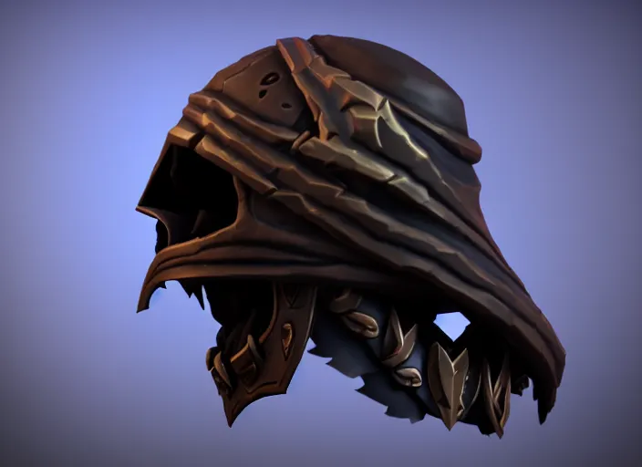 Prompt: cloaked wraith skull, stylized stl, 3 d render, activision blizzard style, hearthstone style, darksiders style