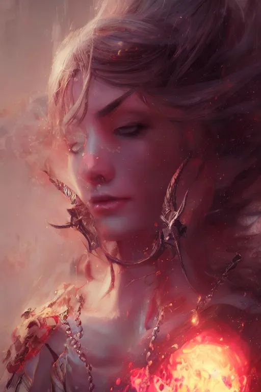 Prompt: closeup beautiful girl necromancer, wizards of the coast, casting magic spell, angel, 3 d render, hyper realistic detailed portrait, magic storm, thunder, ruan jia, wlop. scifi, fantasy, magic the gathering, hyper detailed, octane render, concept art, peter mohrbacher