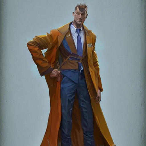 Image similar to vivid colors, character sheet, fine details, front view, greg rutkowski, kim jung gi, human, suit vest, longcoat, androgynous, female