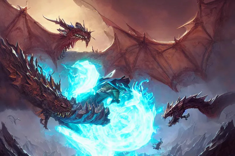 Prompt: a dragon emerging from a portal in the baroque era, league of legends art style, hearthstone art style, epic fantasy style art by Craig Mullins, fantasy epic digital art, epic fantasy card game art by Greg Rutkowski