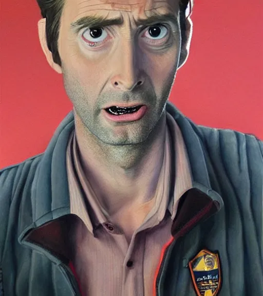 Image similar to david tennant dressed as a golfer, very detailed eyes, hyperrealistic, very detailed painting by Glenn Fabry, by Joao_Ruas