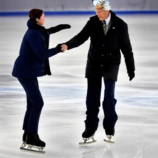 Image similar to joe biden ice skating