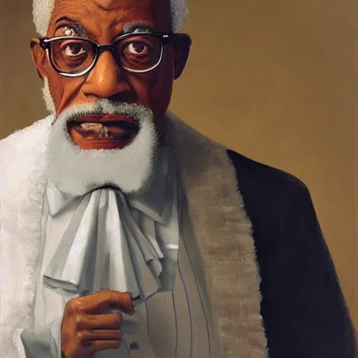 Prompt: Colonel Sanders merged with Gus Fring from Breaking Bad. Painted by Caravaggio, high detail