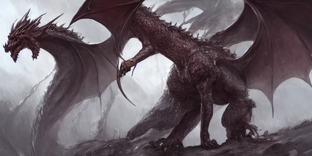 Prompt: a highly detailed majestic stunning beautiful artstation digital concept art of a dragon