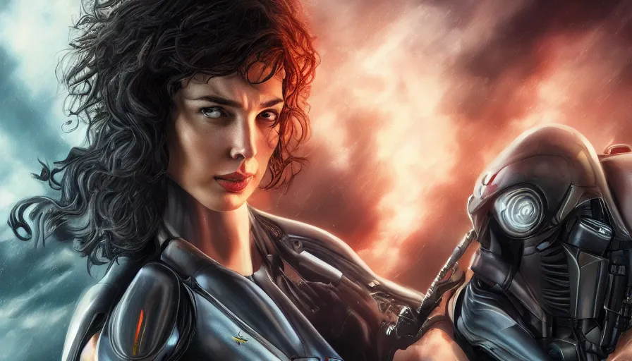 Image similar to Gal Gadot is Ellen Ripley, hyperdetailed, artstation, cgsociety, 8k