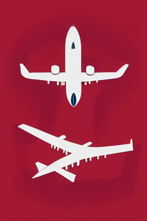 Image similar to minimalist boho style art of an airplane, illustration, vector art