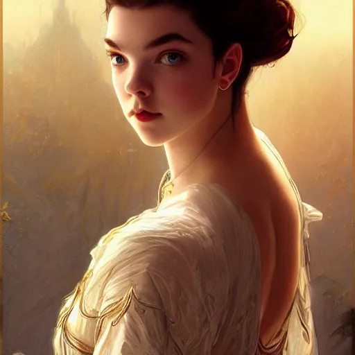 Image similar to beautiful young anya taylor - joy, closeup, d & d, fantasy, intricate, elegant, highly detailed, digital painting, artstation, concept art, matte, sharp focus, illustration, art by artgerm and greg rutkowski and alphonse mucha