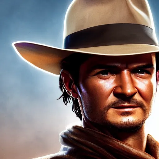 Prompt: hyperrealistic glamour shot of orlando bloom as indiana jones, stunning 3 d render inspired by istvan sandorfi & xiang duan, perfect symmetry, dim volumetric cinematic lighting, 8 k octane comprehensive render, extremely mega hyper - detailed and lifelike attributes & atmosphere, intricate, realistic flesh texture, masterpiece, artstation, stunning,