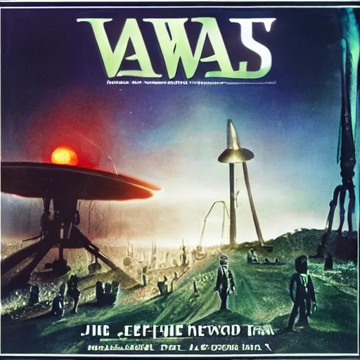 Image similar to War of the Worlds Tripod, Jeff Wayne Album Art