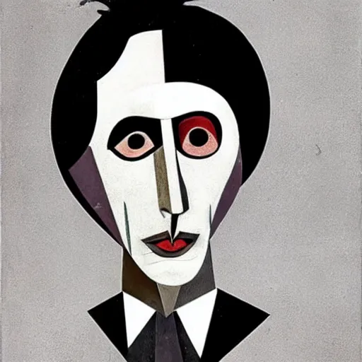 Prompt: Alice cooper by Picasso, cubism