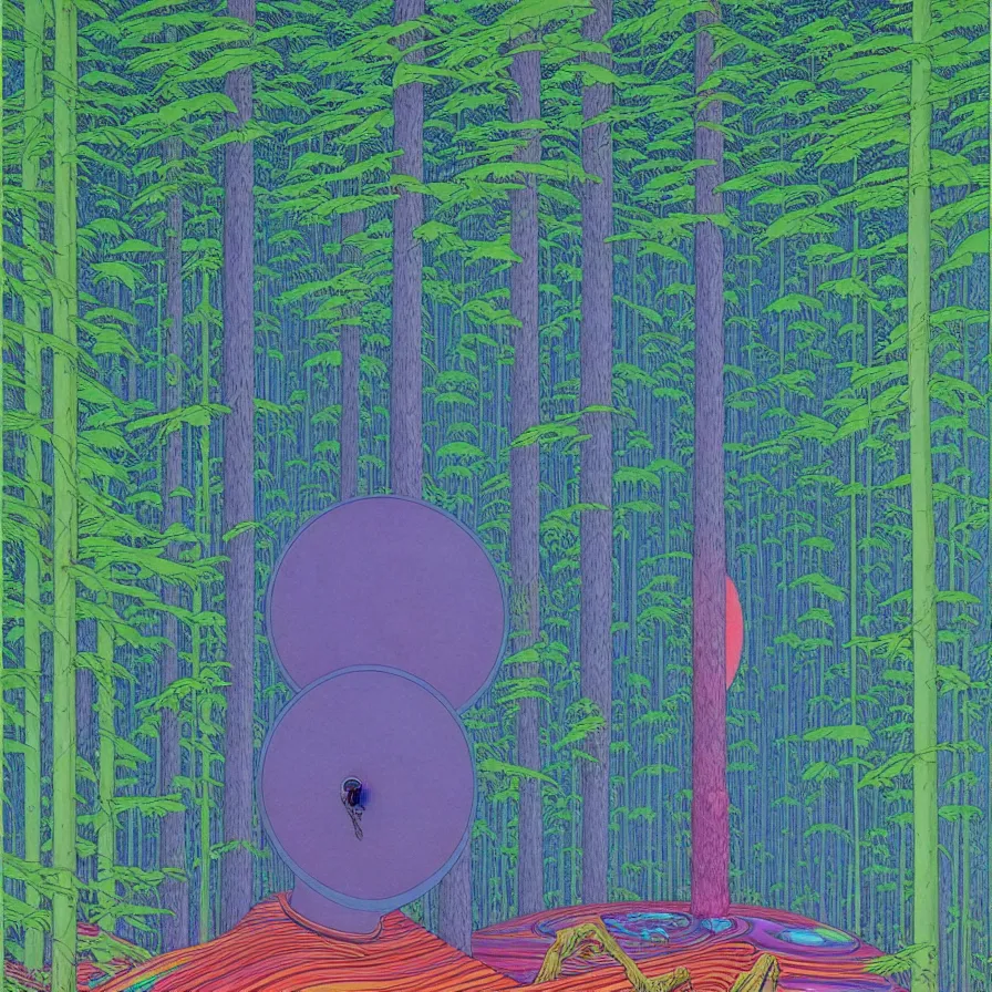 Prompt: ( ( ( ( ( forest on a mysterious planet ) ) ) ) ) by mœbius!!!!!!!!!!!!!!!!!!!!!!!!!!!, overdetailed art, colorful, record jacket