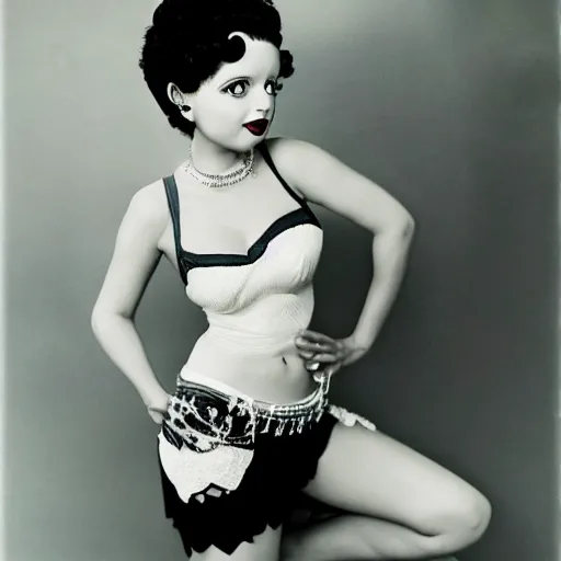 Image similar to betty boop as a real person photo by annie leibovitz