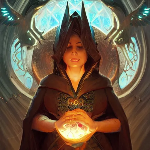 Prompt: “an augmentation sorcerer uses magic to enlarge pet corgi, Simic experiment, Magic the Gathering, D&D, fantasy, intricate, cinematic lighting, highly detailed, digital painting, artstation, concept art, smooth, sharp focus, illustration, art by Artgerm and Greg Rutkowski and Alphonse Mucha”