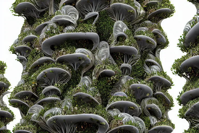 Prompt: futuristic foliage overgrowing favela fungus hive, art nouveau environment, award winning art, epic dreamlike fantasy landscape, ultra realistic,