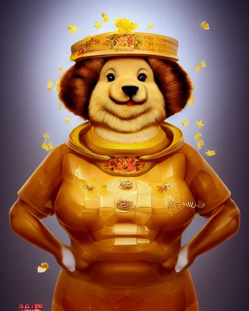 Prompt: beautiful xi jinping as honey, made of honey, wearing honey - themed miniskirt, award winning creature portrait photography, extremely detailed, artstation, 8 k, sensual lighting, incredible art, wlop, artgerm, backlit, rim lighting, hi - fructose