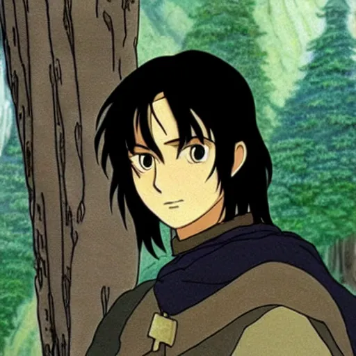 Prompt: aragorn from the anime lord of the rings (1986), studio ghibli